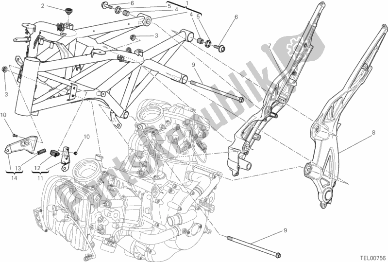 Toutes les pièces pour le Cadre du Ducati Diavel Carbon USA 1200 2013